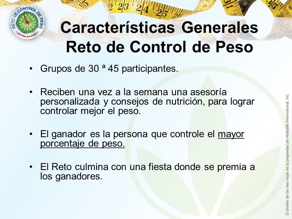Consejos generales de perdida de peso herbalife